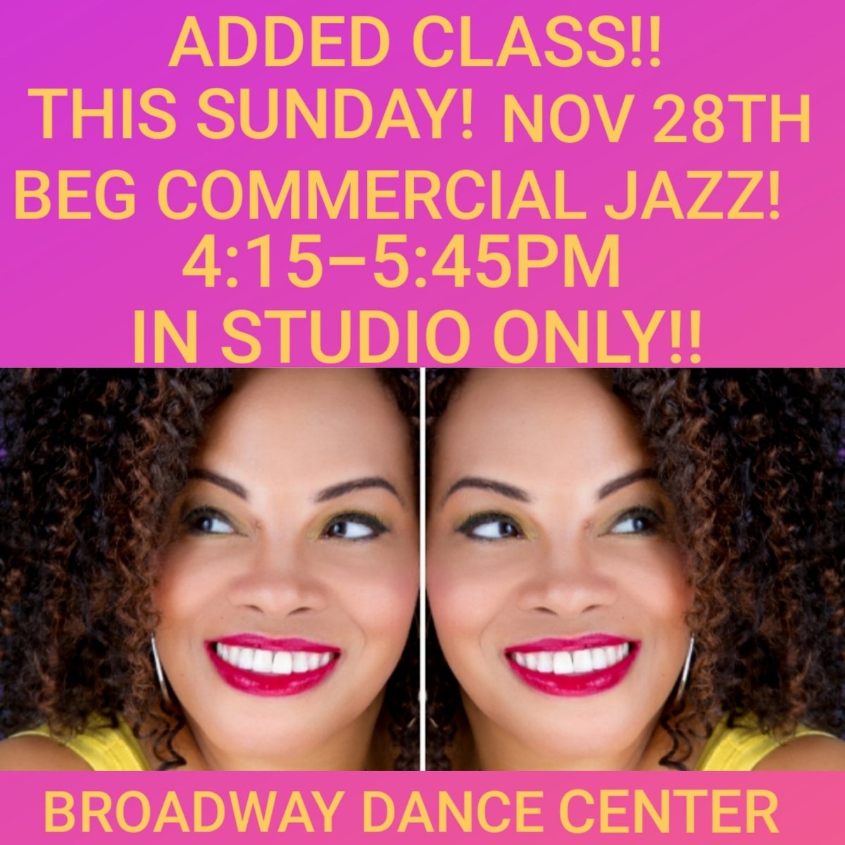 EXTRA CLASS ADDED THIS WEEKEND! Sunday Nov 28th 4:15-5:45pm Beg Commercial Jazz In StudioOnly! @nyc_bdc 
Also teaching Saturday Nov 27th Adv Beg Commercial Jazz 3:15 - 4:45 Hybrid! Go to broadwaydancecenter.com to sign up. See you there. 
📸: @BrianthomasF