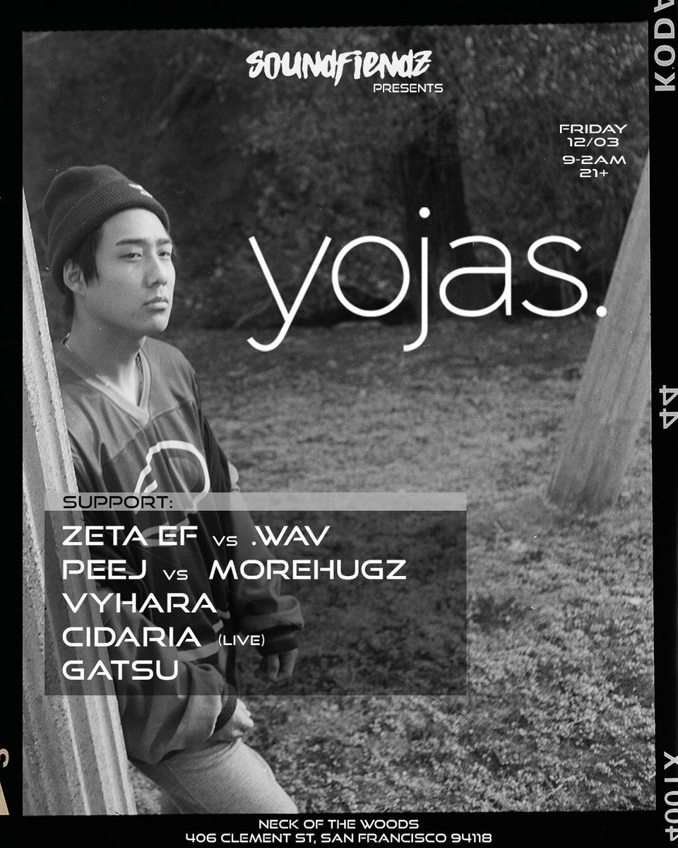 Soundfiendz1's tweet photo. We got trap connoisseur @yojasmusic in the bay next friday in san francisco !! limited $10 pre sale now live! 
tickets: https://t.co/u2eu2l2bUs https://t.co/gFoaYijGLu