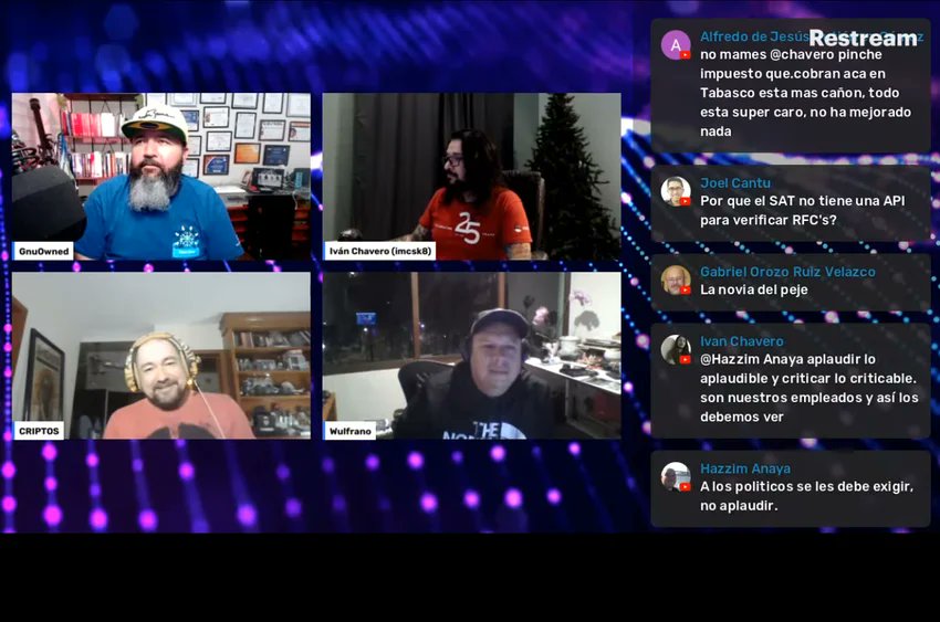 openenchilada's tweet photo. "sniffer y la transferencia de archivos"
by @criptos
Con @gnuowned @imcsk8 @wulfrano @criptos

#EnVivo por: 
https://t.co/YJ659ZbdZJ
#softwarelibre #gnu #linux #opensource #cripto #cryptocurrecy https://t.co/pHInqZfKXd