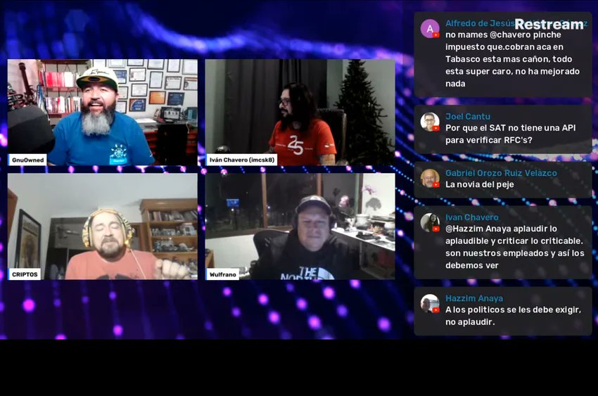 openenchilada's tweet photo. "sniffer y la transferencia de archivos"
by @criptos
Con @gnuowned @imcsk8 @wulfrano @criptos

#EnVivo por: 
https://t.co/YJ659ZbdZJ
#softwarelibre #gnu #linux #opensource #cripto #cryptocurrecy https://t.co/pHInqZfKXd