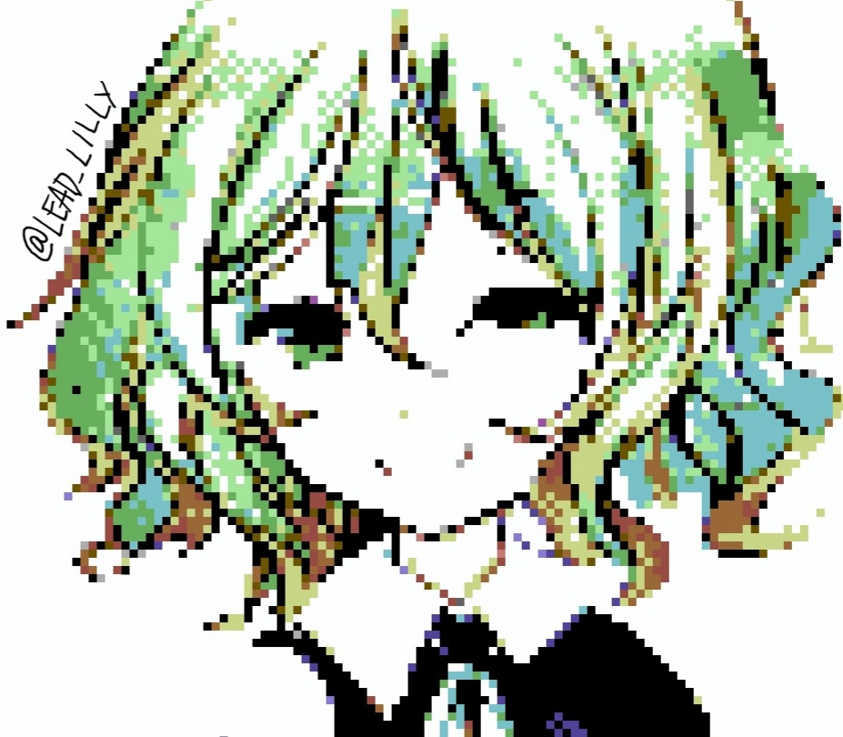 lead_lilly's tweet photo. How I think I look when you call me cute 😳. Does this belong on @greenanimegirls? #pixelart #minimal #retro #gamedev #dndcomissions https://t.co/5101VAtx3P