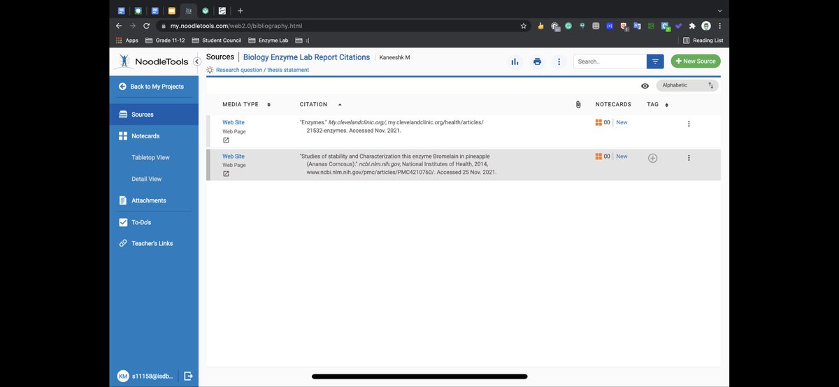 travel1ibrary's tweet photo. #NoodleTools making a difference today! Student sent me an email with a screenshot of the project 👍 https://t.co/fjOGR0TKWK