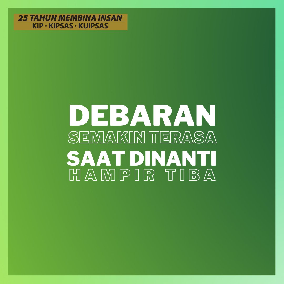 UNIPSASofficial's tweet photo. Debaran Semakin Terasa
Saat Dinanti Hampir Tiba
#kip #kipsas #kuipsas #kuipsaskiniuniversitipenuh #kuipsasbumibarakah https://t.co/tI41W9Od7e