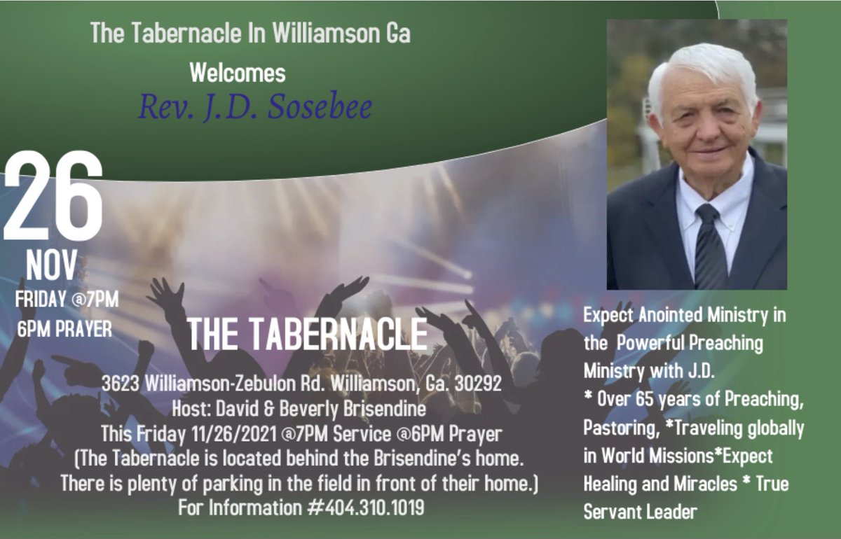 KIMINC's tweet photo. Join my Father, Rev.JD Sosebee This Friday for a powerful night of Ministry! https://t.co/18IfbfLuEo