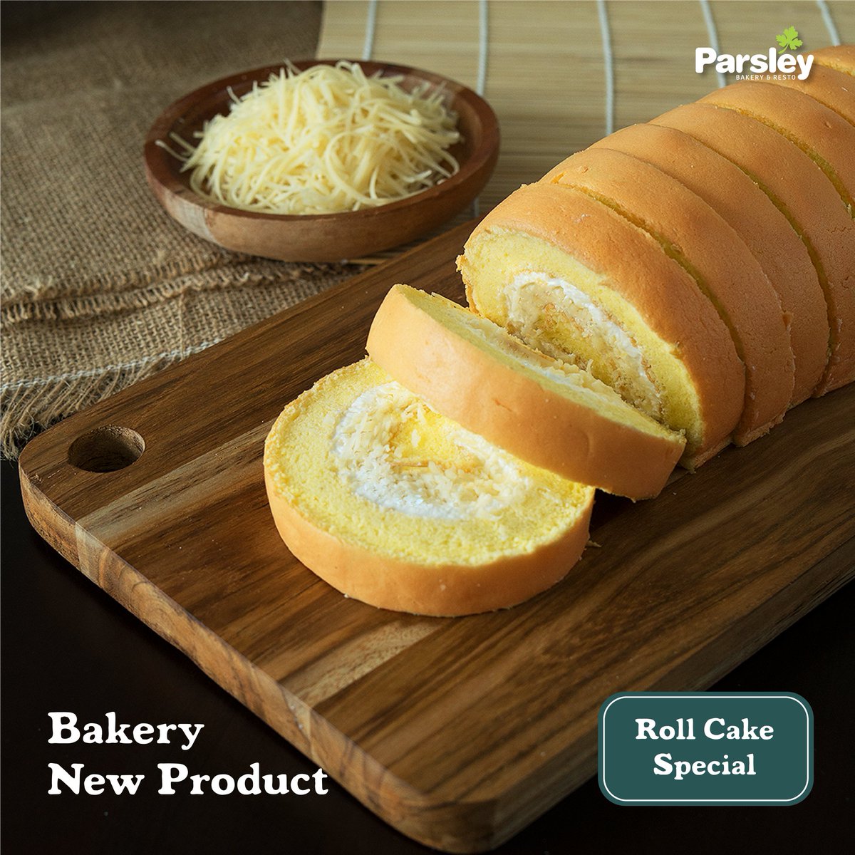 Roll Cake Special ala Parsley Bakery!
Dengan teksturnya yang lembut yang dipadukan dengan rasa keju creamy, dijamin bisa memberikan kenikmatan yang tak terkalahkan untuk Sahabat Parsley semuanya hanya 85k! Dapatkan di outlet seluruh Parsley Bakery sekarang juga!
#parsleybakery