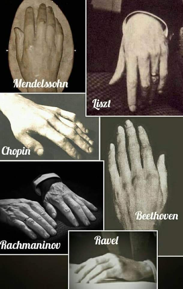 YoumneM's tweet photo. Hands of some great Composers! 😍😍 
#Choping #Beethoven #Mendelssohn #Liszt #Ravel #Rachmaninov https://t.co/1MyZWZNgf9