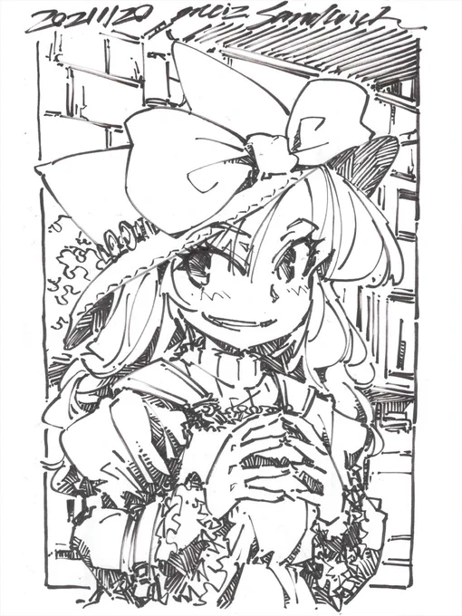 線画。コピックの影つけを試すのが目的の一つだったけど撮影し忘れてしまった。一度に何枚も描くと撮影やスキャンも大変になるし、やっぱり落ち着いてやらないと。 