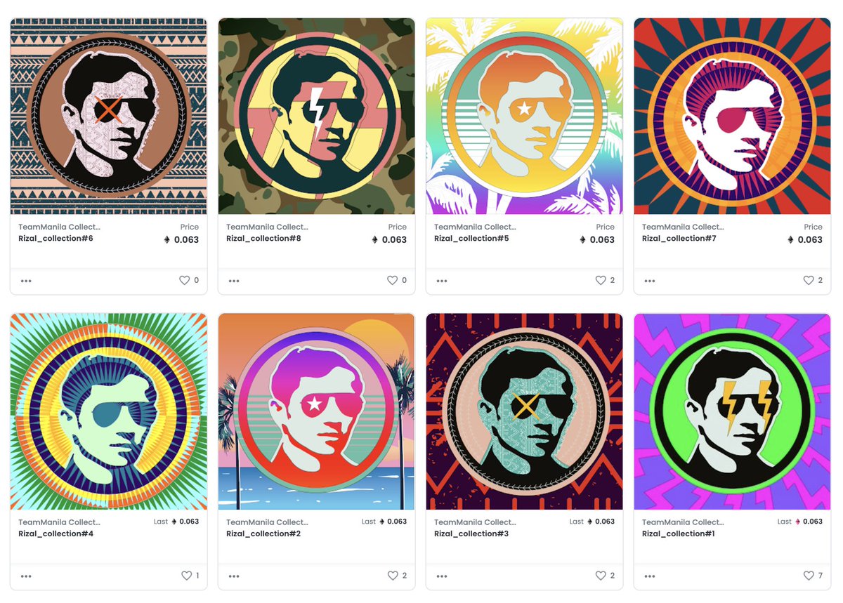 Rizal NFT Collection over at Opensea. 1/1. .063ETH opensea.io/collection/tea…