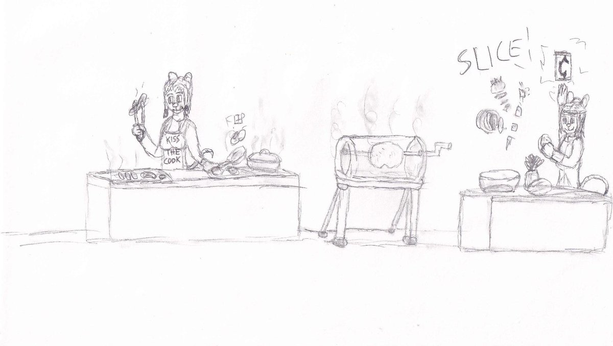 CrazyPhilDerp's tweet photo. Iskra and Neveah fired up a Grill, Stove, and Smoker to cook up some goodies for the #Ratguild Anniversary. 
They even prepared a Salad!
Nom nom nom nom nom nom..... https://t.co/RVvqoc0FjO