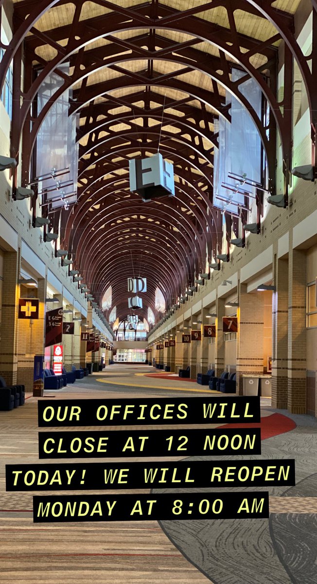 CHA_Convention's tweet photo. Today we worked hard although our building was empty, we missed a lot of our team. No forklifts rounding the corners, no chair dollie’s rolling through the hallways, no smell of food cooking! #conventioncenterlife #4dayweekend https://t.co/EuFFczG8lF
