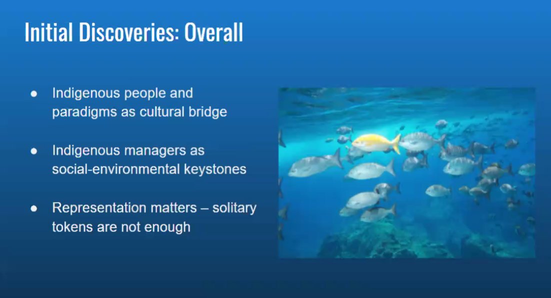 SnailerTaylor's tweet photo. In sharing the #comanagement story of #Papahānaumokuākea Marine National Monument, Kalani Quiocho stresses the importance of having indigenous people in positions across all levels of land and resource management, and the growth that could stem from it. #NREMseminar https://t.co/RUCkIPjm6A