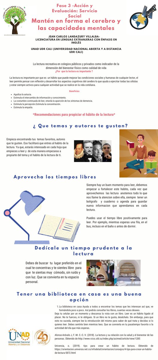 JeanCarlosLand4's tweet photo. La lectura nos abre la puerta del mundo que te atrevas a imaginar 
Desarrollo mi #SERVICIOSOCIALUNADISTAENCASA enseñando a mi comunidad sobre el tema de lectura recreativa y cambiando pensamiento negativos por positivos en los jóvenes de  Buenaventura. @ELOIRdelaregion https://t.co/qvRAN23xhs