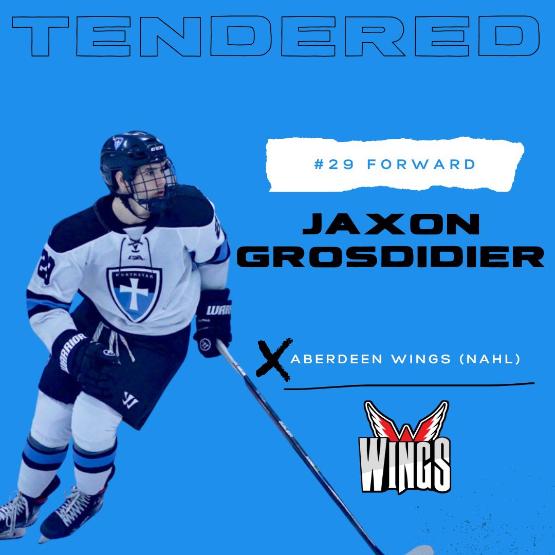NCA_Knights's tweet photo. 🚨 Tender Alert 🚨 

Jaxon Grosdidier has tendered with the @AberdeenWings of the @NAHLHockey 
Congrats Jaxon! https://t.co/NdvKBRjB0h
