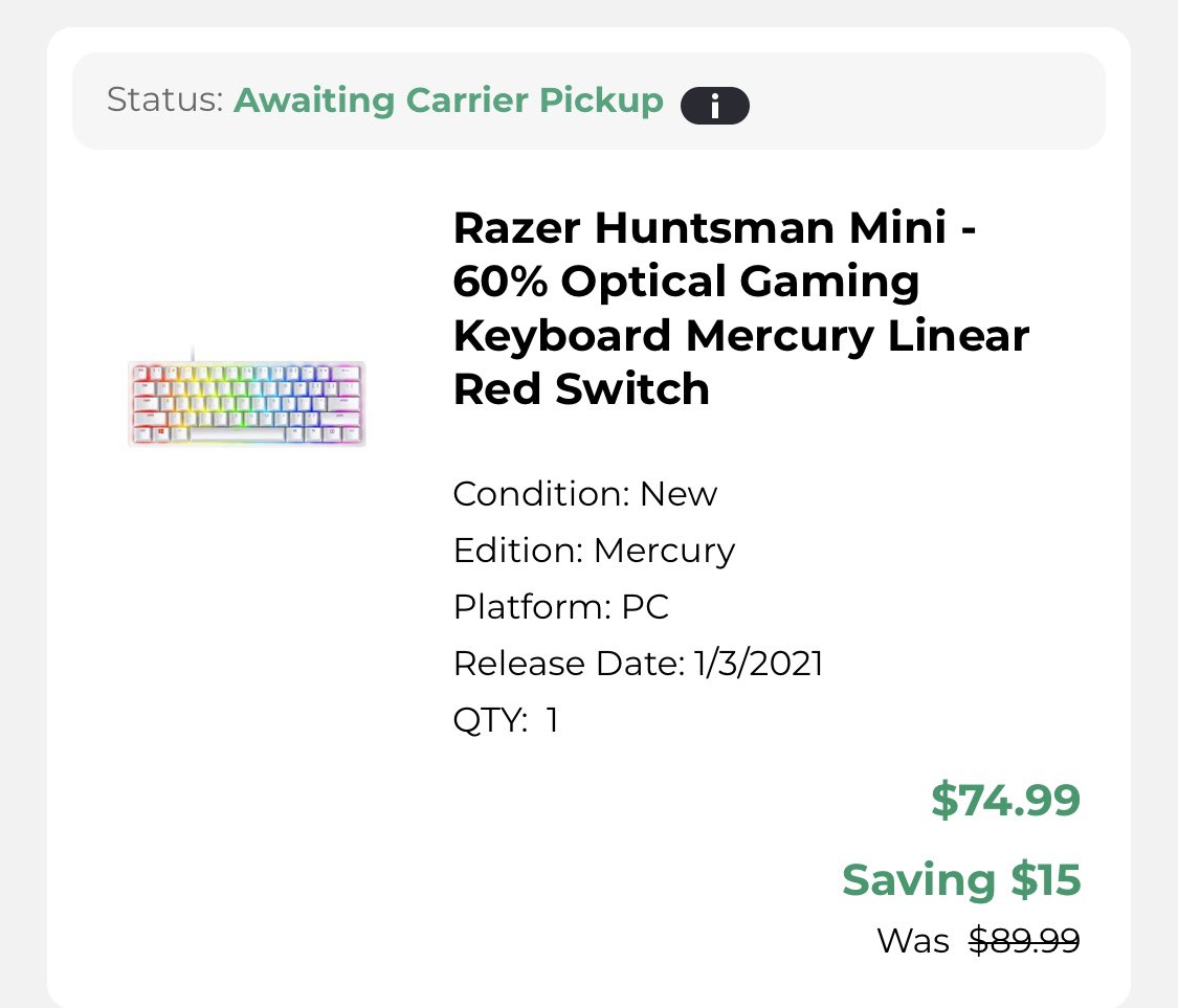MartinezMostly's tweet photo. Guess I’m Gonna See What @Razer Is All About! Black Friday Deals From @GameStop #OnlyWhite(Mercury) https://t.co/sMv5MvirvO
