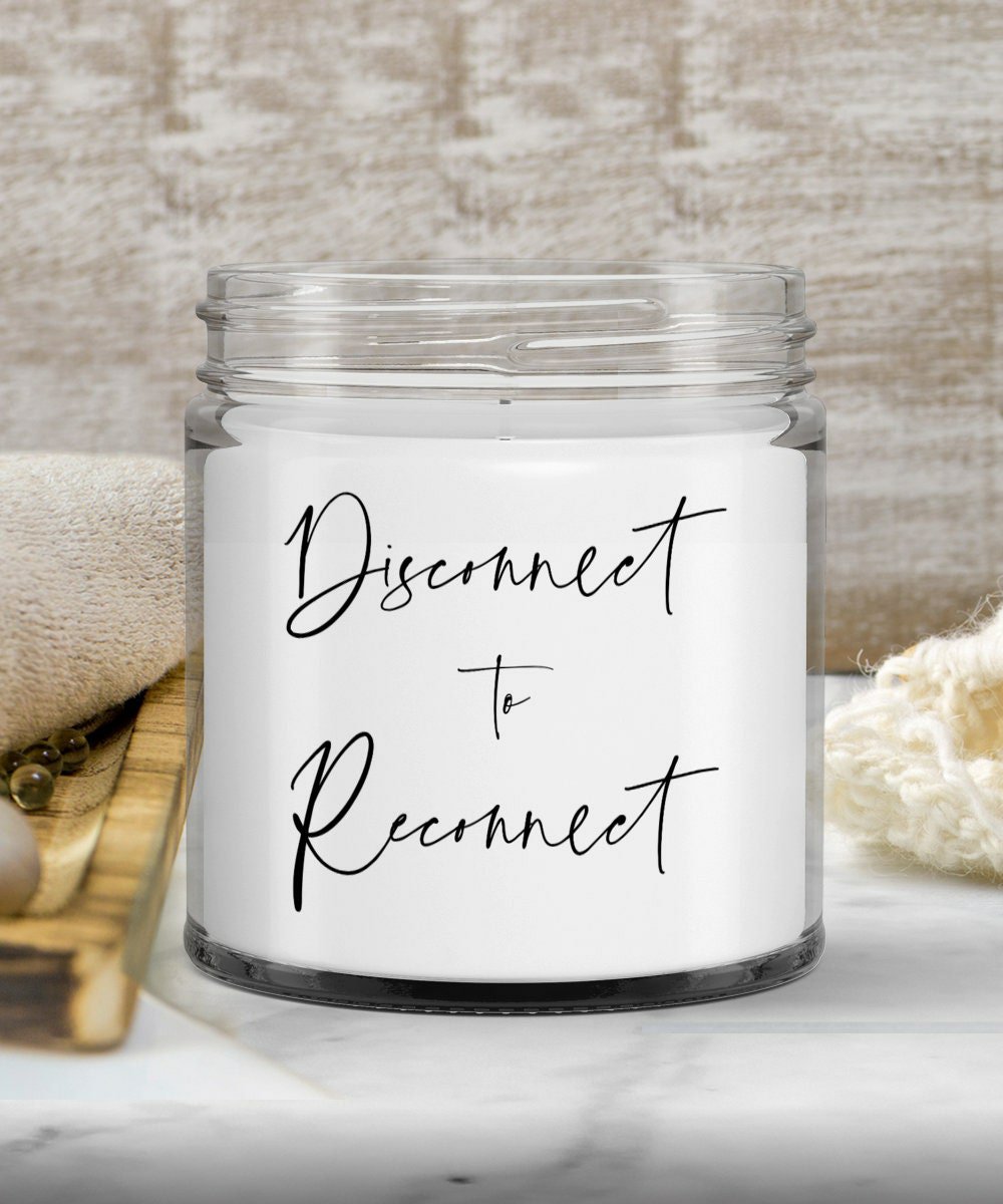 Inspirational quote candle, relaxation candle, disconnect to reconnect, gifts for her, best friend gift, colleague gift, teachers gift #etsy #bedroom #candlegift #relaxationcandle #bestfriendsgifts #bridesmaidgifts #giftsformum #teachergifts etsy.me/32qvqJH