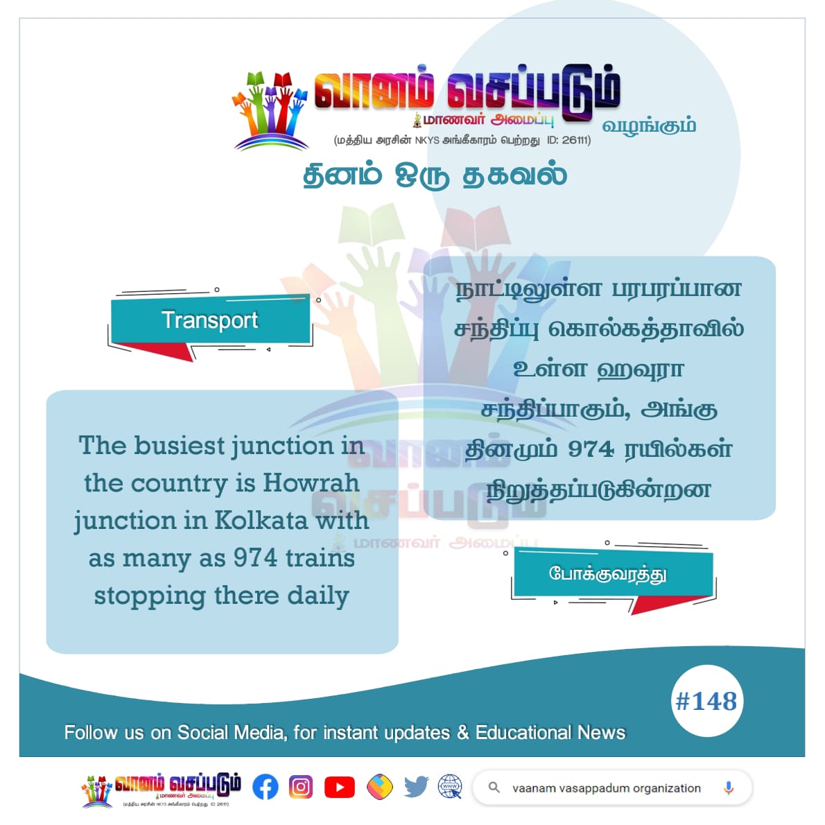 Vanamvasappatum's tweet photo. தினம் ஒரு தகவல் #148
#தகவல் #வானம்வசப்படும் #தமிழ் #knowthefacts #Facts #factsoflife #FactsMatter #DidYouKnow #doyouknow #dailyfacts #factsdaily #November23
#TNstudents #thagaval #vaanamvasappadum #TNSTC #போக்குவரத்து #பேருந்து #Transportation
Follow
https://t.co/qu2uztqpIy https://t.co/5j8SP3tpRZ