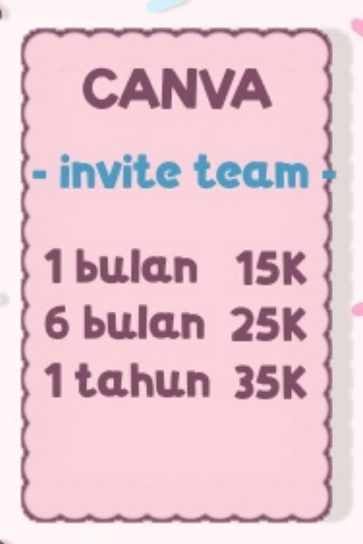 spanyolx's tweet photo. @tyrexq Haloo kak! Aku ada nih, c4nv4 start from 15k sebulan. Bakal langsung diproses dan yang pastinya trusted!

     ☆ Bergaransi
     ☆ Proses cepat
     ☆ Legal &amp; no VPN

🛒 . . . Payment: All e-wallet &amp; QRIS. https://t.co/PcaoSlDVih