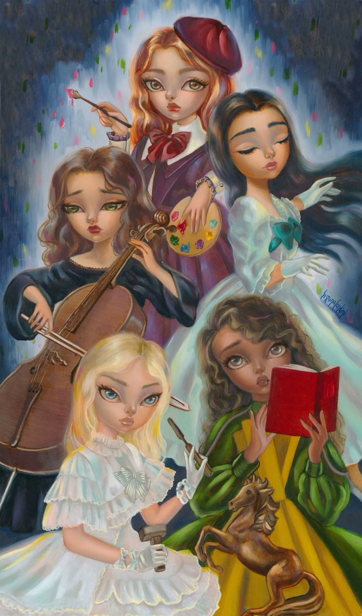 BeautifulBzarre's tweet photo. So elegant and whimsical! "Allegory Of the Fine Arts" by @SimonaCandini - swipe for the full painting in its most MAGNIFICENT frame!

This piece sold at @ModernEden in the show Art Of Art curated by Mike Cuffe. Follow her to keep up to date.

#beautifulbizarre #simonacandini https://t.co/DhWPONlW2N