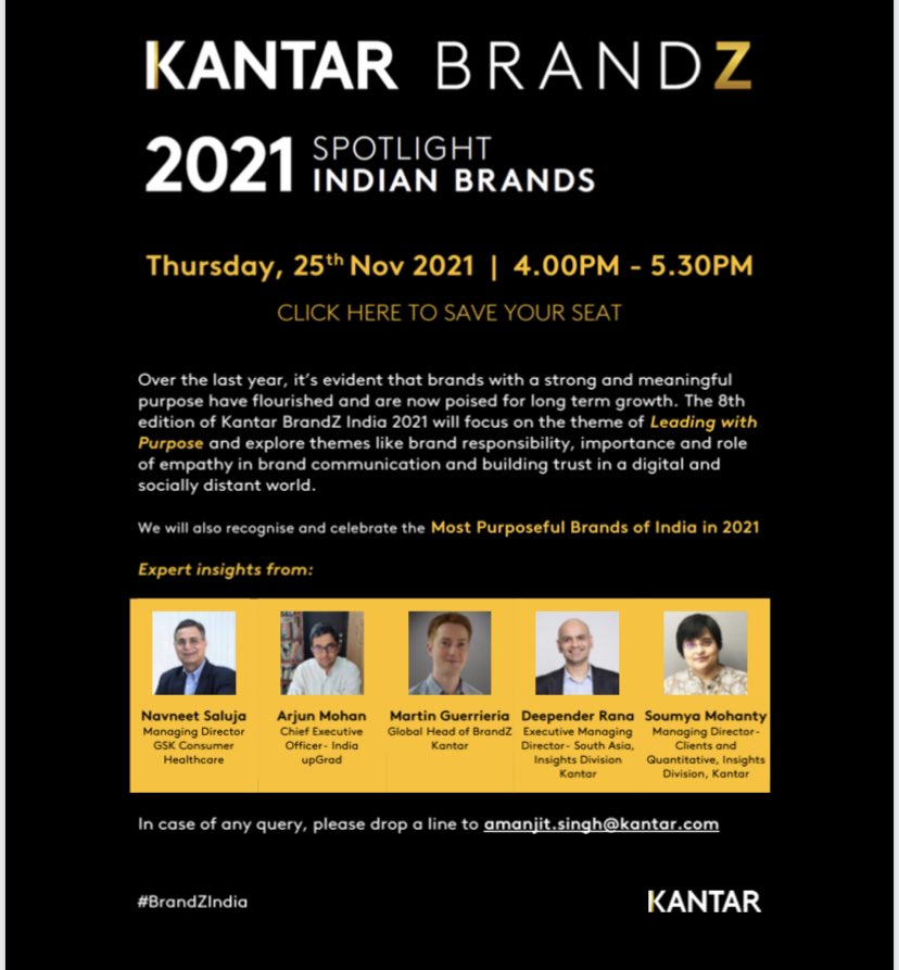 andrin30's tweet photo. A perfect day to gather some knowledge on Brands and what drives Purpose. Is there more depth to Purpose beyond Social causes? Find this and more at 4pm today at #KantarBrandZ https://t.co/CSETHGghid