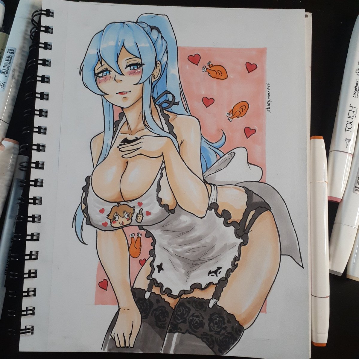 stormriderqv (Commission open) on X: [Fanart Commission] Naked Apron  Esdeath for Thanksgiving #fanart #akamegakill #esdeath  t.coe76DvyGp3B  X