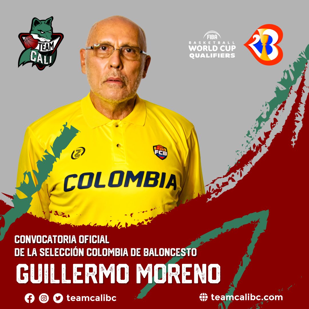 ¡Felicitaciones!
Convocados para selección colombia de baloncesto.
Haciendo parte del cuerpo técnico nuestro profe Guillermo Moreno.
Para enfrentar este 26-27 de noviembre la ventana clasificatoria <a href="/FIBAWC/">FIBA Basketball World Cup 🏆</a>

#vamosteamcali #purocorazon #fibawc #fiba #argentina #cali  #DPB