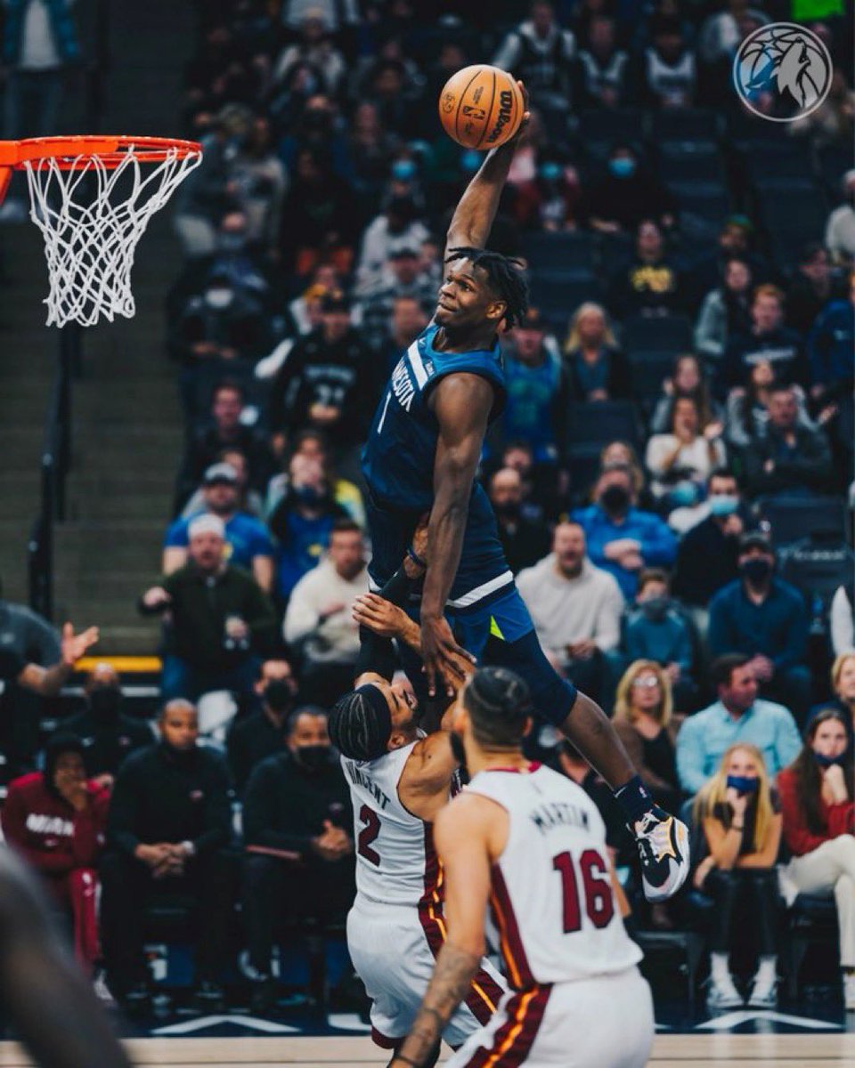 overtime's tweet photo. HAVE A NIGHT ANTHONY EDWARDS 🤩

33 PTS
14 REB
6 AST
3 STL
13/27 FG

Leads Timberwolves over Miami 😤 https://t.co/tWB1BVQxkY