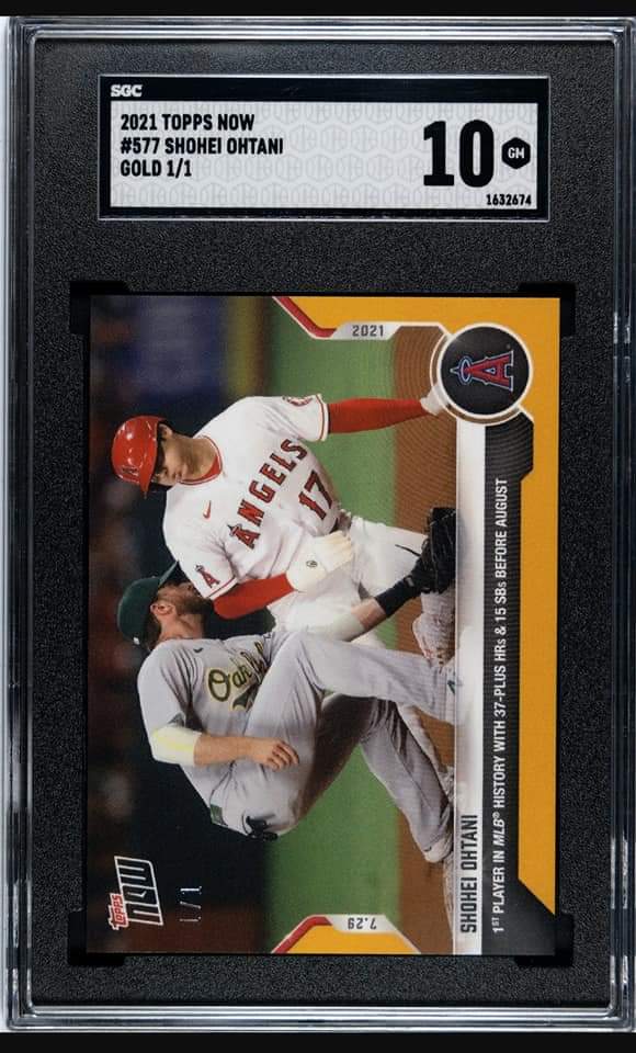 MichaelBenneig's tweet photo. @TheHobby247 2021 Topps Now Gold Parallel 1/1 Shohei Ohtani SGC 10
$8999 
Acceptable Offers Welcome. 
@TheHobby247 @sgcgrading @shoheisaveus https://t.co/eaRL54MwPz