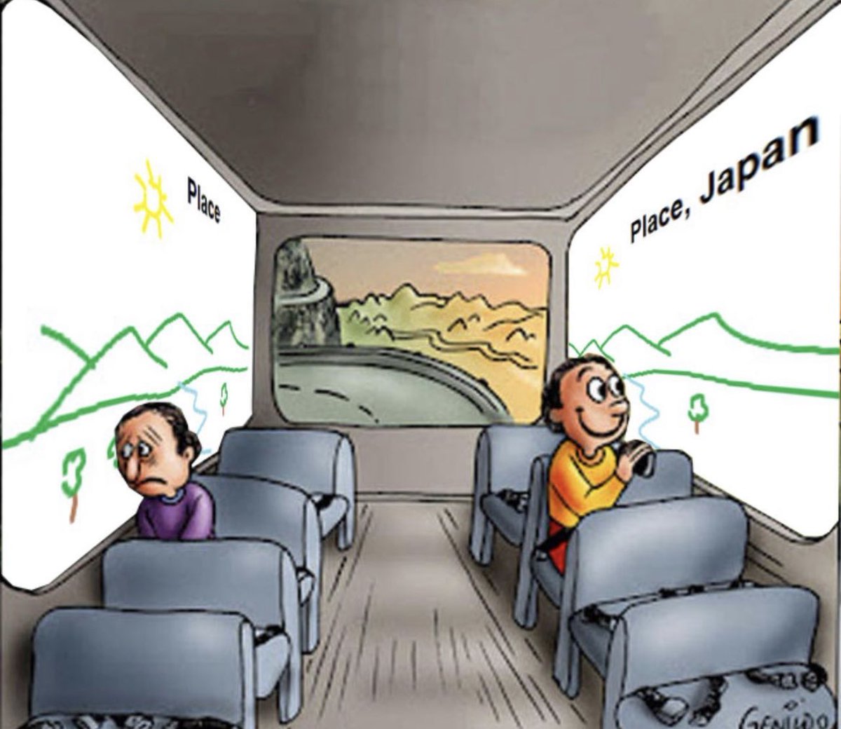 мем автобус грустный и веселый