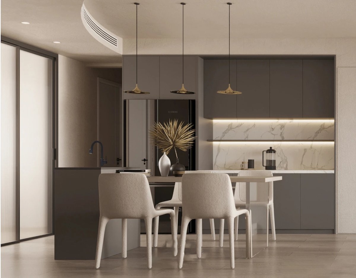 LighprouLED's tweet photo. Simple chandeliers and under cabinet lights are suitable for minimalist kitchens.#undercabinetlighting #kitchen #kitchendesign #kitchendecor #diningtable #diningroom #diningroomdecor #diningroomdesign #diningroomtable #lightingdesign #minimalist #minimalisthome #minimalistkitchen https://t.co/WnA51QGU4K