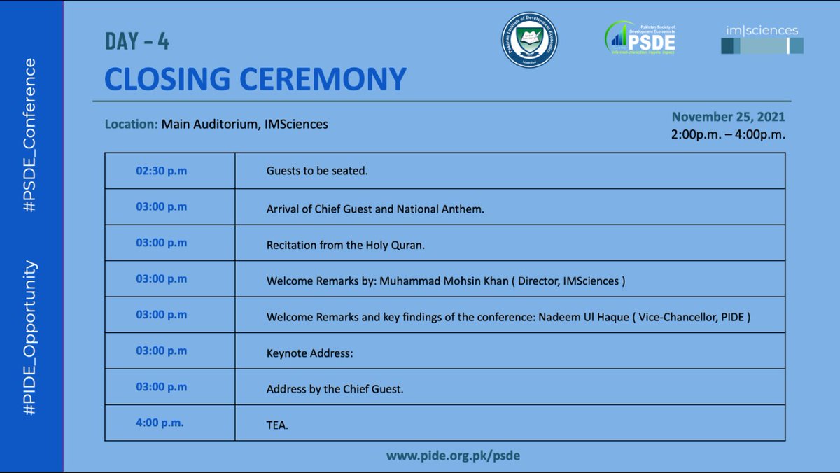 FaheemJehangir's tweet photo. DAY 4 
#PIDE_Opportunity 
#PSDE_Conference 
#IMSciences @PIDEpk https://t.co/TrcXJwkCdq
