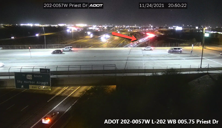 ArizonaDOT's tweet photo. FYI - Traffic is backing up on I-10 and L-202 going to Sky Harbor. Please allow extra time if you need to go to the airport.

Check your route before heading out with the ADOT Alerts and AZ 511 apps: https://t.co/kUvoqCy8V0

#AZTraffic https://t.co/0PvXGGOd6b