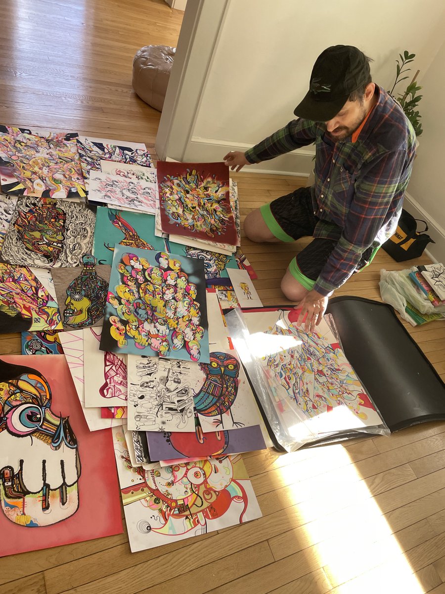 mumbot's tweet photo. So much work @chip7land was just working nonstop on his art while quarantined in Thailand #chip7 https://t.co/wiHOtCYsRN