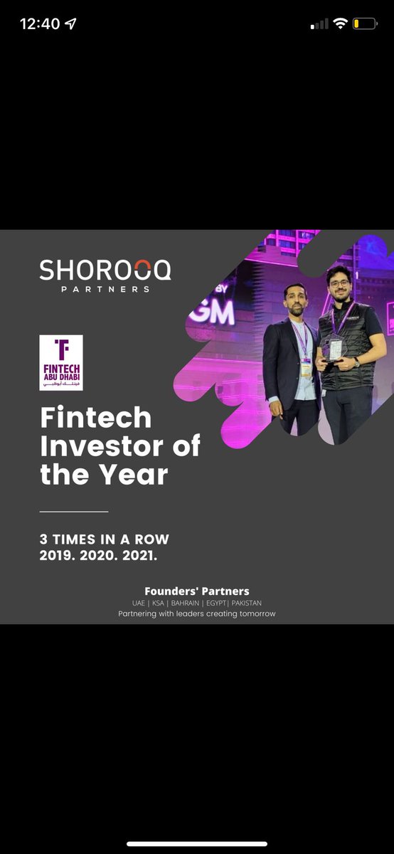 A massive honor, thank you @ADGlobalMarket! We're humbled by the recognition. #FintechAbuDhabi #fintech #cryptocurrency #MENA #VentureCapital