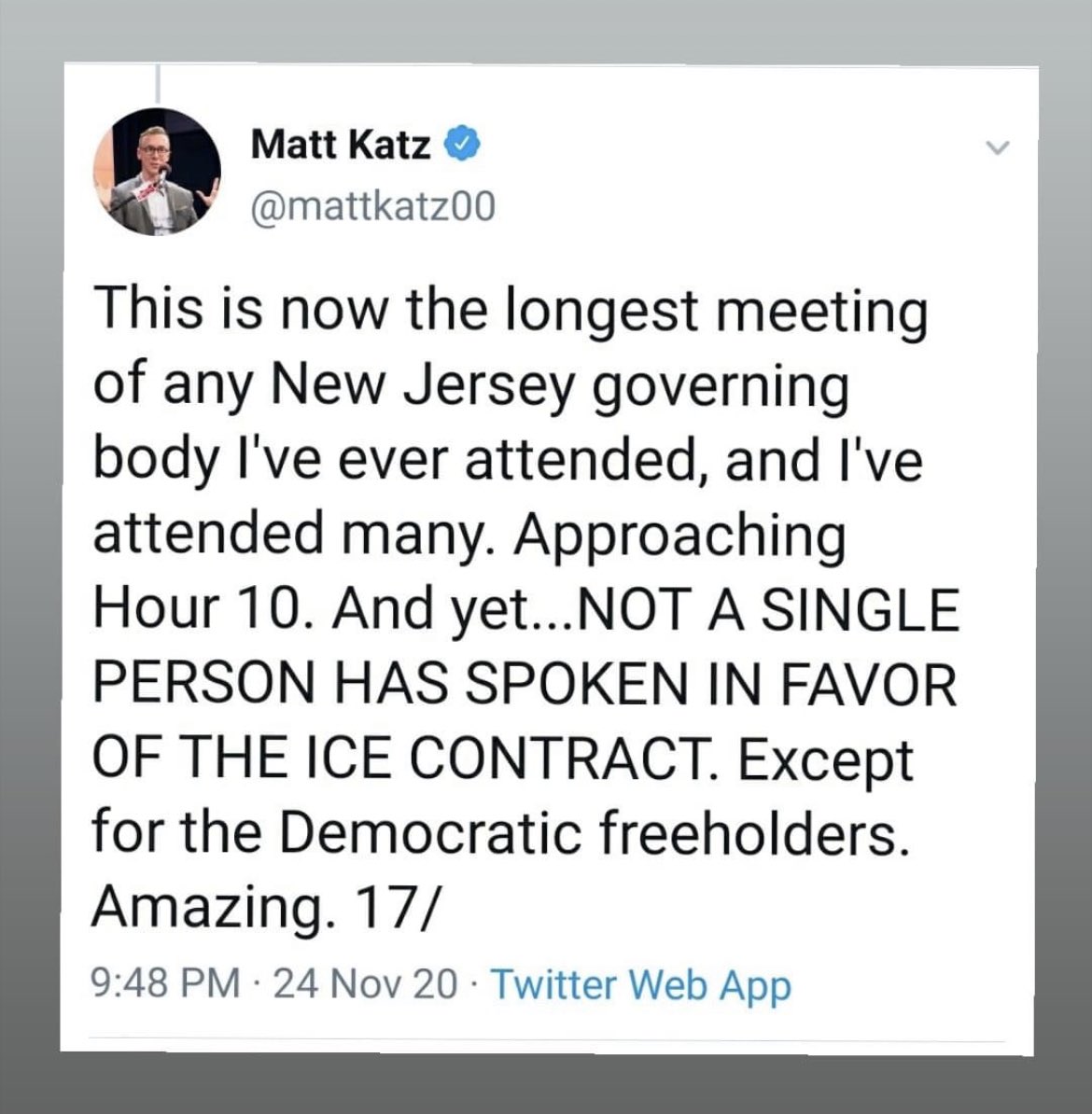 RonBautistaNJ's tweet photo. A year ago. Never forget the County Commissioners who ignored their constituents, stopped people from speaking at public meetings, and still renewed the profiteering from #immigrant family separations. https://t.co/VABGB8zWUC