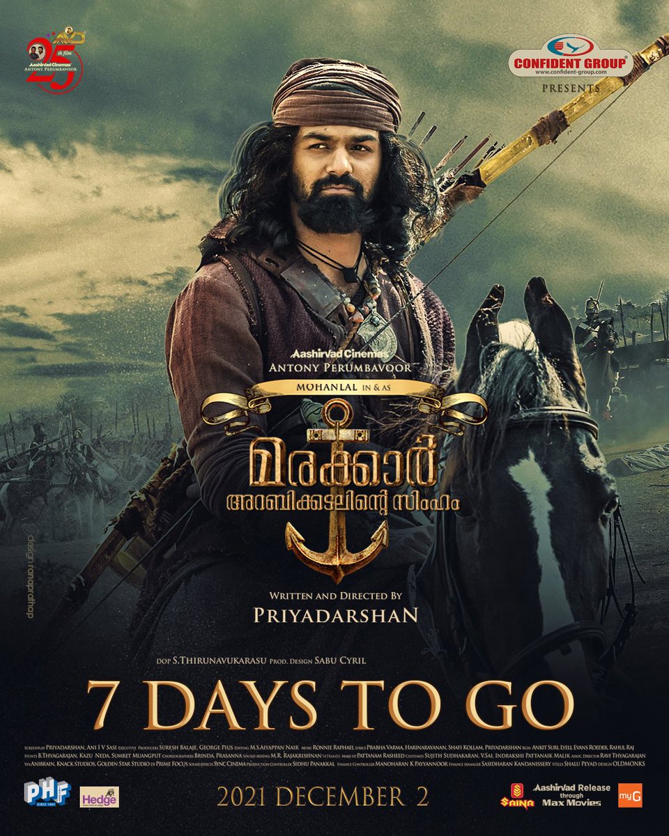jishnu6666's tweet photo. One week to witness and experience the world of #kunjali

#MarakkarFromDec2
#MarakkarArabikadalinteSimham
@Mohanlal @priyadarshandir  
@sabucyril @DOP_Tirru @akarjunofficial @ManjuWarrier4 @impranavlal @kalyanipriyan
 @KeerthyOfficial @aashirvadcine https://t.co/0EtAifur0l