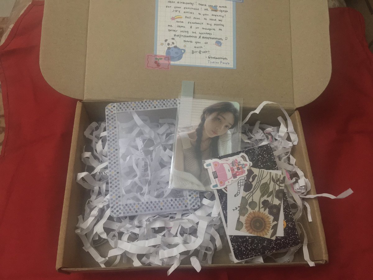 intodaraji's tweet photo. Joy pc arrived safe and came with freebies. tysm for the smooth transaction <3 #yejinfeedback #lolzfeedbacks @halmeoniph https://t.co/vxmSQkF5qe