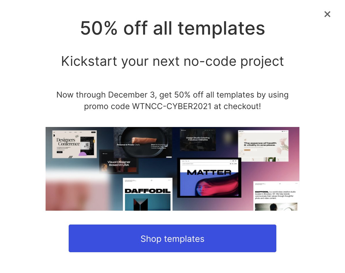 SPintrotonocode's tweet photo. Webflowのテンプレートが12月3日まで全て50%OFFになっていますね。
テンプレを使えば私のようなHTML/CSSわからない人でもWordPressの10倍かっこいいサイトが作れるのでオススメ。

All Webflow templates are 50% off until December 3rd!

https://t.co/oqjL68x1it

#webflow
#nocode https://t.co/b10TG7UEVf