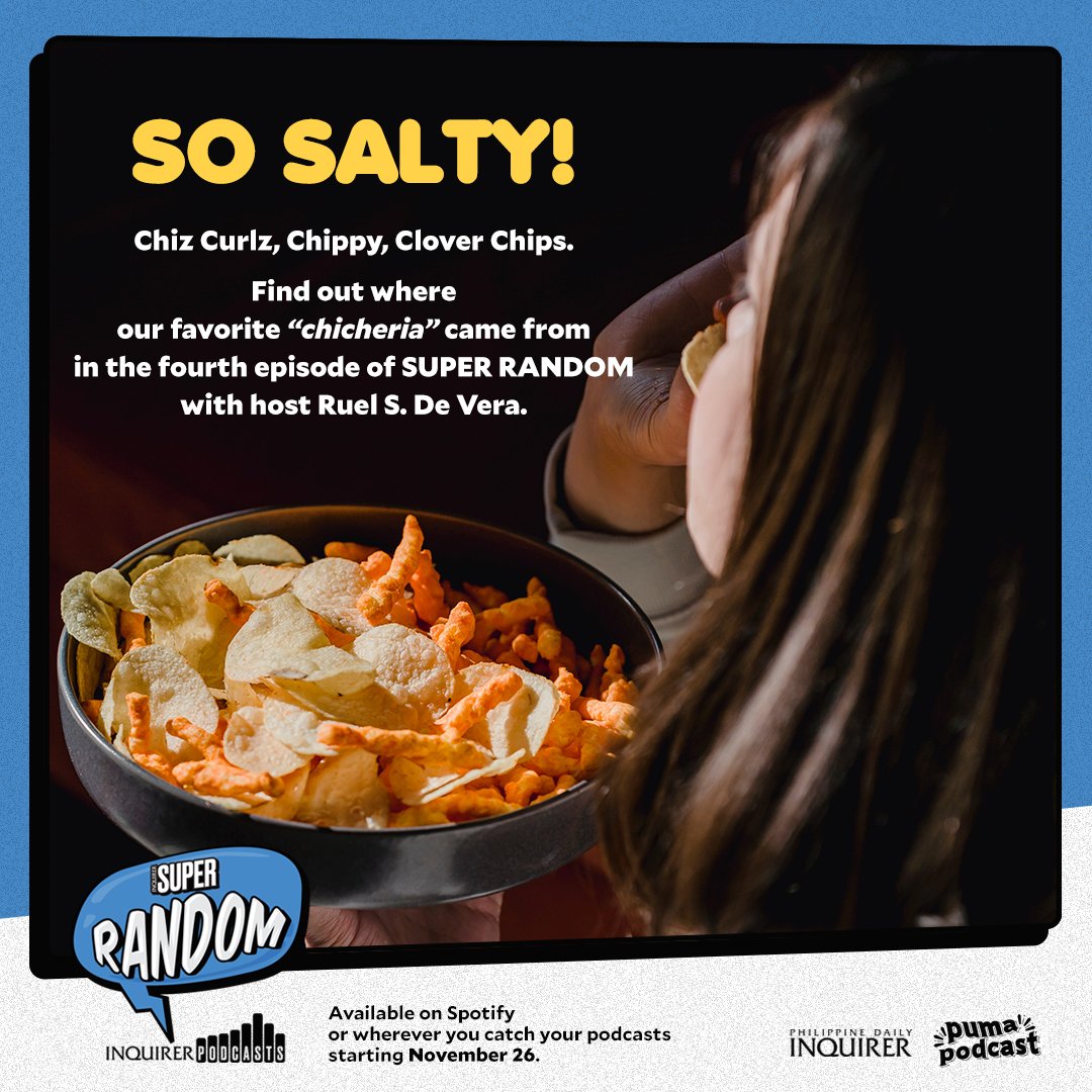 phildailyinq's tweet image. Found your perfect munch? Discover the origin of your favorite snack, courtesy of Super Random’s latest episode. 

This Friday at inq.news/superrandomplay

#SuperRandom
#InquirerPodcasts