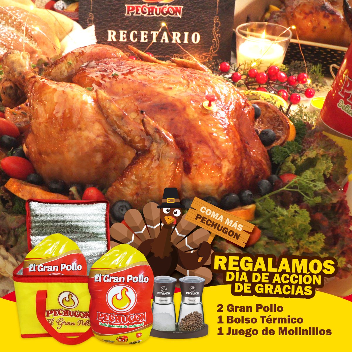 PechugonPy's tweet photo. ¡REGALAMOS 3 KITS! (1 en FB, 1 en IG y 1 en TW) que contiene:
2 Gran Pollo
1 Bolso térmico
1 Juego de Molinillos
.
1️⃣ Seguí a @PechugonPy
2️⃣ Dale MG a la publicación 
3️⃣ Etiquetá a 2 amigos
.
#ElGranPollo #Pollo
#Pechugon #PechugonPy
#ElSaborQueNosUneDesdeSiempre https://t.co/31A4ltxiDW