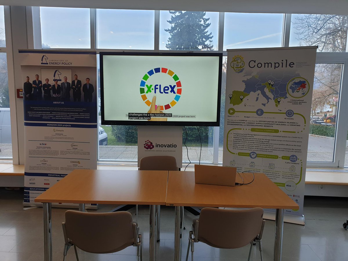Our team is here too, presenting @CompileH2020 and @XFlex_H2020 🔌🌎

Plus additionally you can hear something about the @CROSSBOW_H2020 project - ♻️⚡️

Please stop by and have a chat with us! 
@BRIDGE_H2020 
@HorizonEU 
#power #energy #EnergyUnion #TSO #storage #community