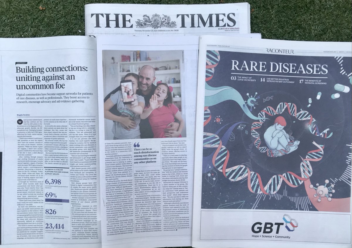 How social media is boosting evidence-gathering, advocacy, access to research &amp; valuable emotional support for #RareDisease patients, in <a href="/thetimes/">The Times and The Sunday Times</a> via <a href="/raconteur/">Raconteur</a> 
Thanks <a href="/lucindaandrews2/">Lucinda</a> @charityeos @M4RareDiseases <a href="/pro_patient/">T h o m a s S m i t h</a> @StephieV78 <a href="/RareConnect/">RareConnect</a> 
bit.ly/3d2zbr7