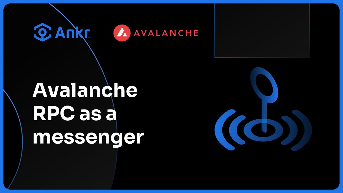 ankr's tweet image. The @avalancheavax RPC connects your wallet, command-line interface, or DApp with the Avalanche chain. It acts as a messenger or blockchain router that relays on-chain information between nodes, apps, and ultimately end-users.

Try it now: rpc.ankr.com/avalanche