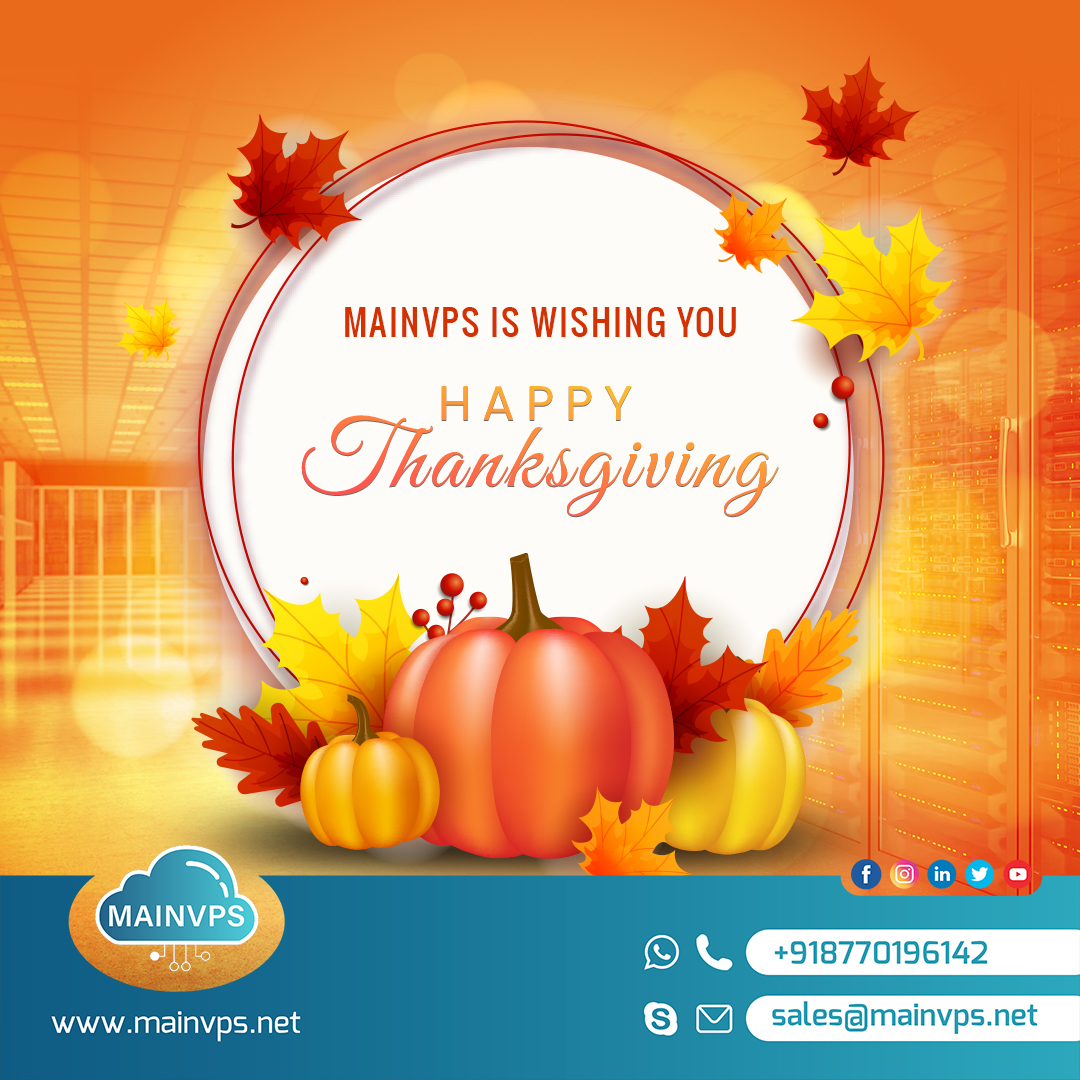 mainvps's tweet photo. Happy Thanksgiving, May all the wise & joyful things be yours in the coming years! Our alliance be stronger with trust and dedication.
#HappyThanksgiving2021 #Thanksgiving #ThanksgivingDay #bethankful #gratitude #thankyou #grateful #webhosting #webhostingprovider #MainVPS https://t.co/9cLdprpyEf