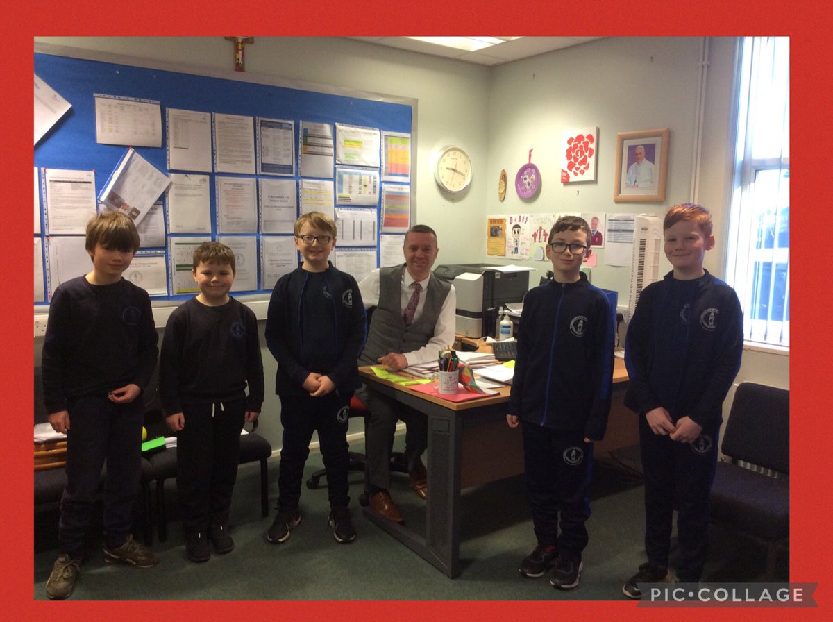StBernadettesrc's tweet photo. What a great start to the day! These Y5/6 boys all wowed Mr Proctor with their fantastic English work this morning. Well done! #stbernadettesenglish #y56 https://t.co/18KiMLuAYy