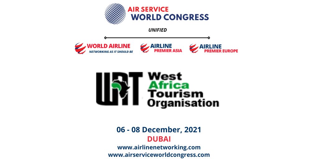 We are happy to announce that @wafricatourism will also be joining us at the AIR SERVICE WORLD CONGRESS, December 06-08, 2021 in Dubai! Thank you for choosing us!

#airservicedevelopment #routedevelopment #aviation #event #dubai