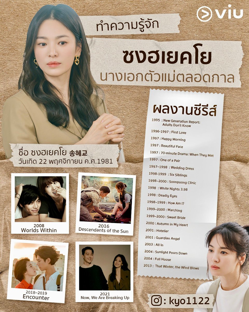 เปิดประวัติทำความรู้จักกับนางเอกซุปตาร์ตัวท็อปของวงการเกาหลี #ซงฮเยคโย สวยเฟอร์เฟค ตีบทแตกให้คนดูอินทุกเรื่อง

แอดรู้จักเธอตั้งแต่ Autumn in My Heart ทุกคนรู้จักตั้งแต่เรื่องไหนกันบ้าง

#Viuอ่านว่าวิว #ซีรีส์เกาหลีที่Viu