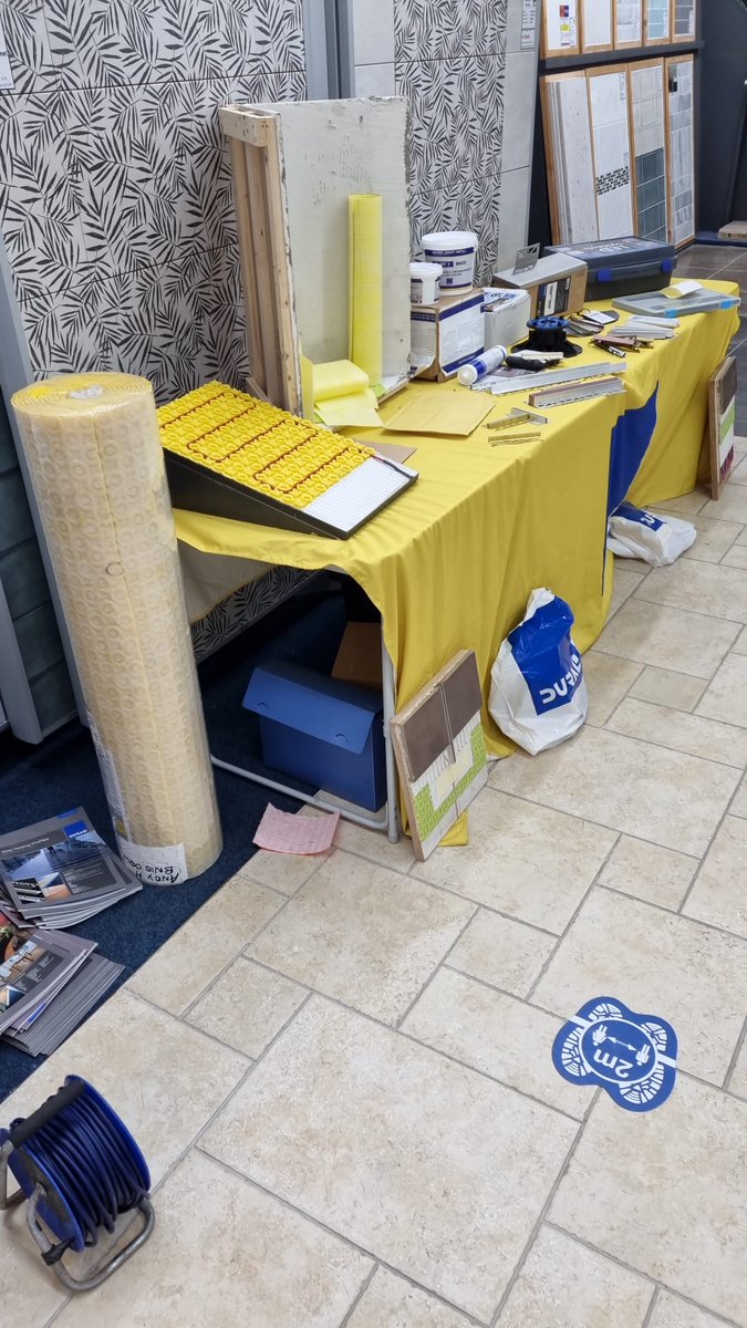 DuralJo's tweet photo. We are now in Paignton at International Tiles, pop in if you're in the area to say hi snd ask us any questions you have on installing our products! There is a Dural goodie bag waiting for you 👍 https://t.co/xpBo9XNlWZ