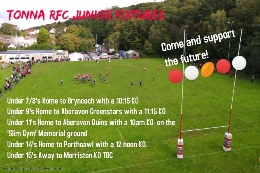 Busy day <a href="/TonnaRFC/">Tonna RFC</a> this Sunday. Please come along and support the boys and girls 🔴⚪

<a href="/BryncochRFC/">Bryncoch RFC</a>
<a href="/agsrfc/">Aberavon Green Stars RFC</a>
<a href="/Aberavon_Quins/">Aberavon Quins RFC</a>
<a href="/RfcMorriston/">Morriston RFC</a>
<a href="/porthcawlrfc/">porthcawlrfc</a>

We are also collecting new toys for <a href="/SmallThingsNPT/">The Small Things</a> Christmas appeal which will go to families in need 🙏

#PlayersWithPurpose