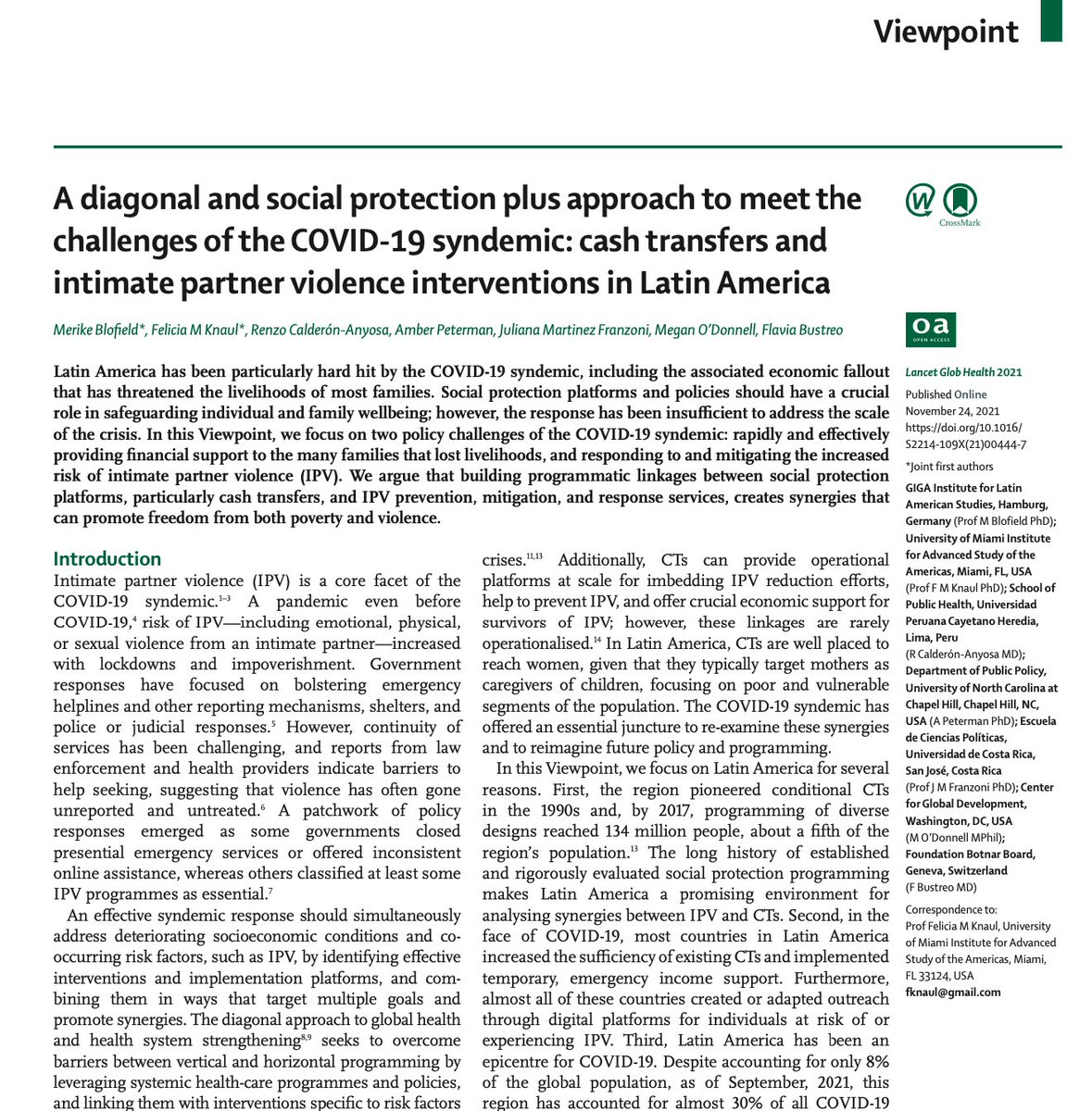Dr Flavia Bustreo (@flaviabustreo) on Twitter photo A great way to begin the International #Day to End Violence against Women! Please see our article on the economic consequences associated with the #COVID19 and #Violence syndemic in #LatAm recently published in <a href="/LancetGH/">The Lancet Global Health</a> 🔗bit.ly/3r74wkl
#16Days #OrangeTheWorld 🌏 A great way to begin the International #Day to End Violence against Women! Please see our article on the economic consequences associated with the #COVID19 and #Violence syndemic in #LatAm recently published in <a href="/LancetGH/">The Lancet Global Health</a> 🔗bit.ly/3r74wkl
#16Days #OrangeTheWorld 🌏