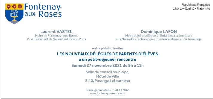 Farents1's tweet photo. Bonjour @fontenay92,
nos représentants ont décidé de ne pas participer au petit déjeuner rencontre prévu par le Maire @laurent_vastel le 27/11 :
- Par souci de précaution
- Respect des alertes gouvernementales de reprise covid
- Pour 1 fin d'année en famille sans restriction https://t.co/dqBpLodxRD